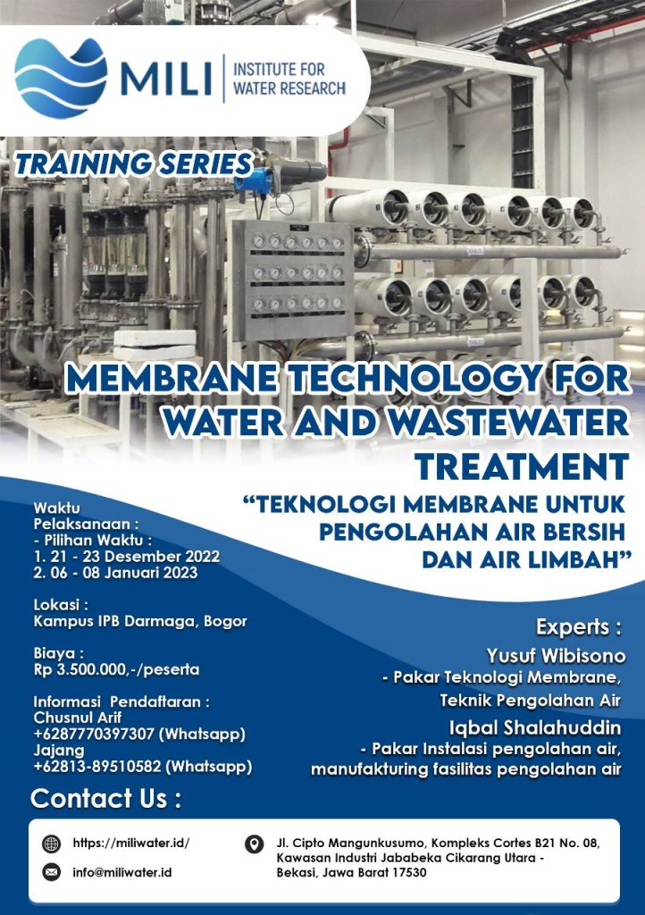 Training Series 1 Teknologi Membrane Untuk Pengolahan Air Bersih Dan